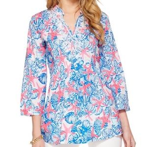 Lilly Pulitzer She Sells Seashells Tunic, Size XS